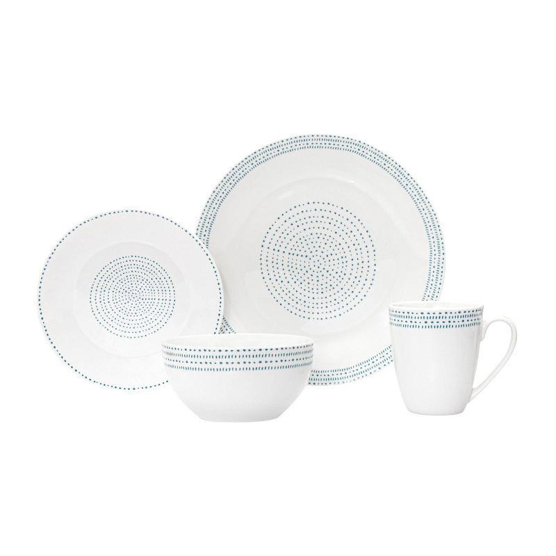 16pk Porcelain Staccato Dinnerware Set - Godinger Silver, 1 of 5