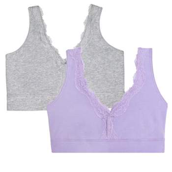 Fruit Of The Loom Women's Everyday Smooth Wireless Full Coverage Shaper  Bralette 2 Pack Lilac Whisper/white 2x : Target