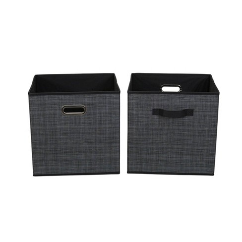 Household Essentials 2pc 12" X 13" Fabric Storage Bin Set Black Mix