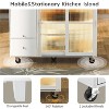 LunaLulinlk Kitchen Island with Drop Leaf, LED Light Kitchen Cart on Wheels with Doors and Door, Adjustable Shelf and 2 Drawers (White) - 3 of 4