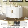 ALEXOUN 30" Bathroom Vanity with Ceramic Sink,Wall Mounted Bathroom Vanity Cabinet with Large Storage Space,with Adjustable Shelves,White - 4 of 4