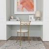 Dutton Metal Vanity Stool with Center Diamond Design Gold - Hillsdale Furniture: Upholstered White Seat, Elegant Curves - 2 of 4