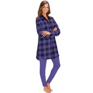 Collections Etc Plaid Flannel Tunic & Leggings - 1 of 4