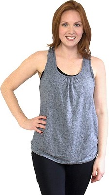 Image of Bamboobies Easy Access Nursing Tank Top, Maternity Clothes for Breastfeeding, Heather Gray, Medium