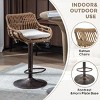 Modern Adjustable Swivel Bar Stools Set of 2, Counter Height Chairs with Linen Upholstery for Kitchen Dining Room-3irtyhousy - 3 of 4