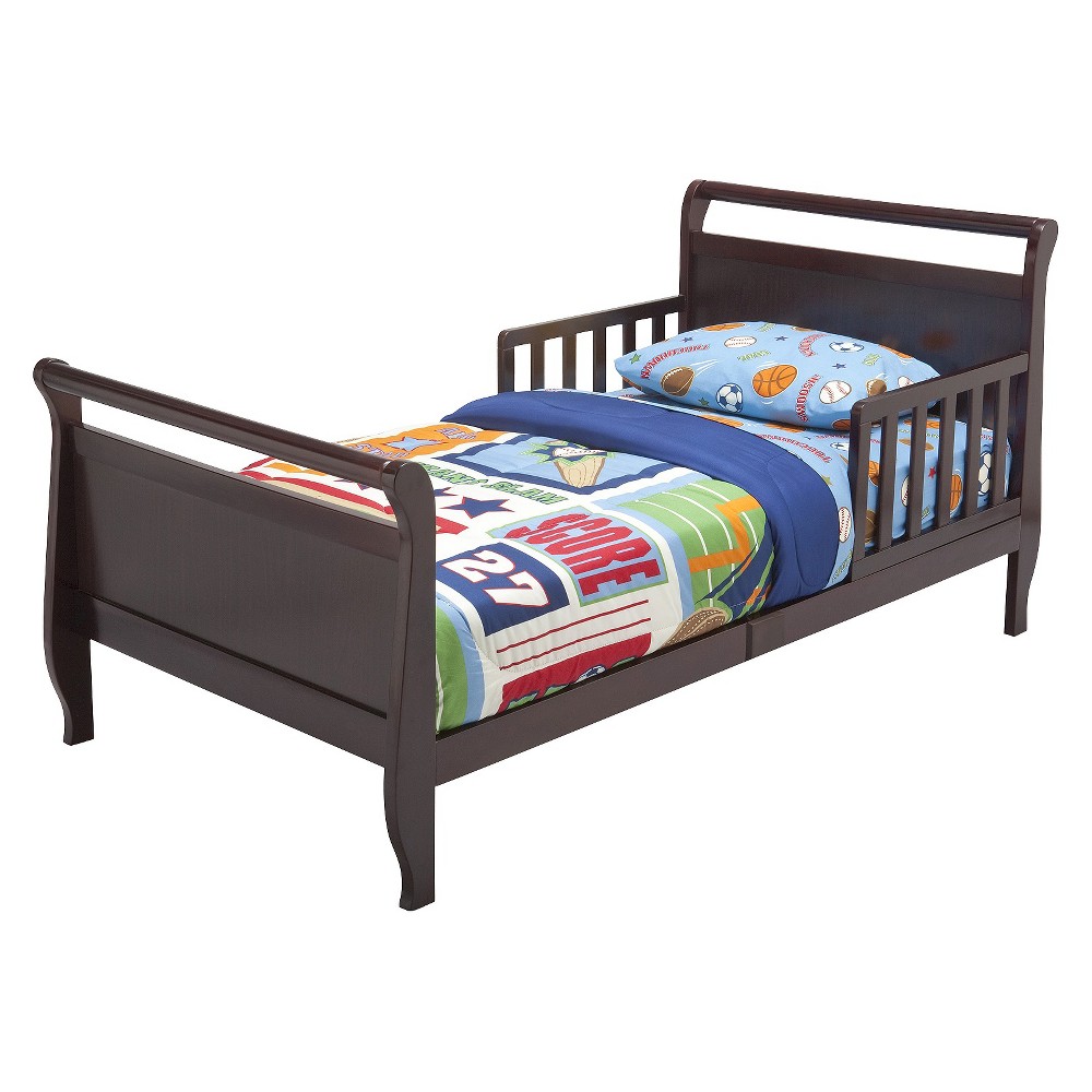 Toddler Bed: Delta Children's Products Sleigh Toddler Bed - Dark