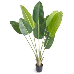 VEVOR Artificial Birds Of Paradise Tree, 5 FT Tall Faux Plant, PE Material & Anti-Tip Tilt Protection Low-Maintenance Plant - 1 of 4