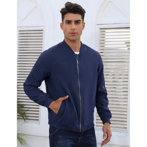 Coolmee Men's Bomber Jacket Lightweight Casual Stylish Light Flight Jacket Windbreaker Varsity Jackets - 1 of 4