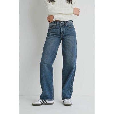 Women's Relaxed Straight Denim - JUST BLACK DENIM