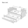 Sapphtopaz Twin Size Daybed with Trundle and Storage Drawers Chenille Upholstered Bed Frame with Tufted Arm Space-Saving Sofa Bed for Apartment - 2 of 4