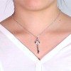 Amore Key Necklace 1Ctw Womens Moissanite Sterling Silver Ginger Lyne Collection - 3 of 4