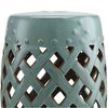 NicBex Ceramic Garden Stool with Double-Coin Knotted Ring Design, Outdoor Side Table for Patio, Versatile Patio End Table, Decorative Outdoor Table - 3 of 4