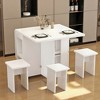 5-Piece Dining Set with Space Saving Foldable Table with Storage and 6 Wheels - 2 of 4
