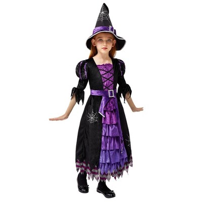 Joyfy Girls' Halloween Costume Witch Costume for Halloween Dress Up Party - S
