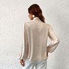 Women's Front Bow Long Sleeve Satin Blouse - Cupshe - 3 of 4