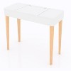 Vanity Table w/ Flip Mirror, Solid Wood Makeup Desk w/ Storage - 2 of 3