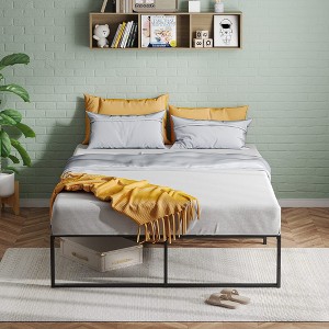 Garvee Twin/Full/Queen Metal Bed Frame - 14" Platform w/3-in-1 Steel Support, No Box Spring Needed, Easy Assembly, Black - 1 of 4