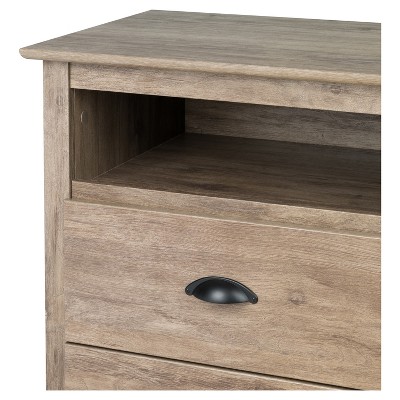 Fremont Drifted Gray 2-Drawer Nightstand with Antique Bronze Knobs