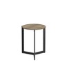 PAGED Round Retro Side Table Modern Coffee Table with Metal Frame and Wooden Tabletop for Bederoom and Living Room - 4 of 4