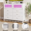 Garvee Modern Dresser for Bedroom with 6 Drawers & 2-Door Storage Cabinet ¨C Multi-Functional TV Stand with LED Lights & Charging Station, Pink - 3 of 4