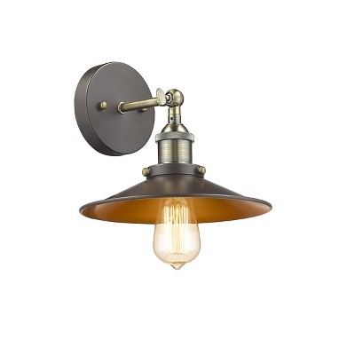 Chloe Lighting Butler Industrial-Style 1 Light Rubbed Bronze Wall Sconce 9"Wide