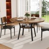 47" Round Dining Table for 4-6, Farmhouse Kitchen Table with Storage, Space Saving Wood Circle Dinner Table with Metal Legs - 3 of 4