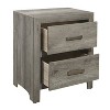 Transitional Aesthetic Bedroom Nightstand Faux Wood Veneer Weathered Gray Finish Nickel Hardware Bed Side Table - 3 of 4