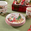 Certified International (Set of 4) 9" Santa's Retro Christmas Dessert Plates - 3 of 4