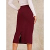 INSPIRE CHIC Women's High Waist Stretchy Rib Knit Slit Hem Pencil Bodycon Sweater Skirt - 4 of 4