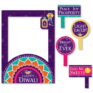 Big Dot of Happiness Happy Diwali - Festival of Lights Party Selfie Photo Booth Picture Frame and Props - Printed on Sturdy Material - 1 of 4