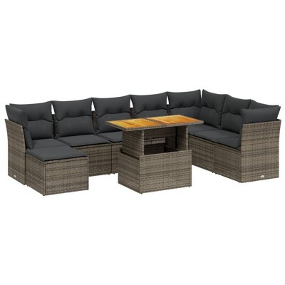 vidaXL Garden Sofa Set Grey