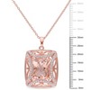 EVERLY JEWELRY | Rose Plated Sterling Silver 10.08 CT TGW Cubic Zirconia and Simulated Morganite Fashion Pendant With Chain, 18-inch - 2 of 4
