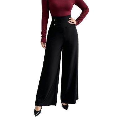 casual dress pants women High Waist Wide Leg Decor Button Flowy Long Trousers Pants Black M : Target Our latest Ponte Pull dress shorts Size:Average(0-14) Eterne - Long Sleeve Wide legged