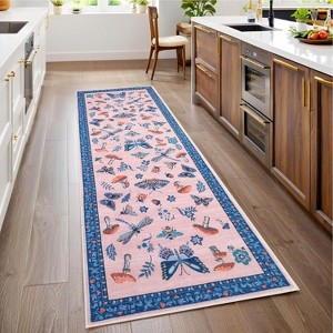 Washable Rug - Non-Slip Soft Farmhouse Carpet Low Pile Thin Floor Cover for Living Room, Bedroom Nursery Dining Room Dorm - 1 of 4
