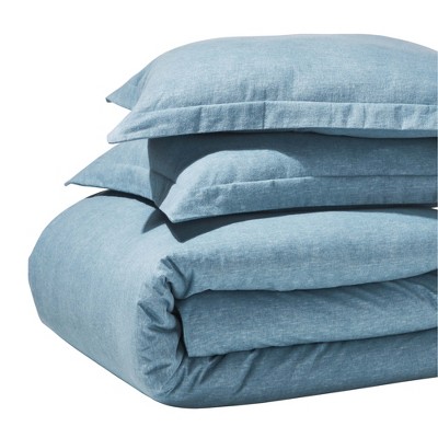Flannel Cotton Two-Toned Duvet Cover Set by Blue Nile Mills