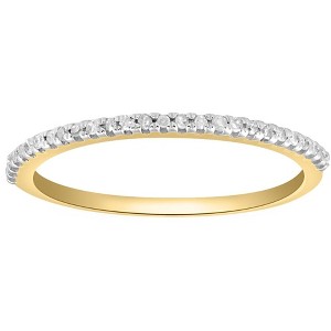 Pompeii3 Diamond Wedding Ring Yellow Gold Stackable Anniversary Band - 1 of 4