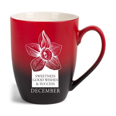 Elanze Designs Sweetness Good Wishes And Success Two Toned Ombre Matte Red and Black 12 ounce Ceramic Stoneware Coffee Cup Mug