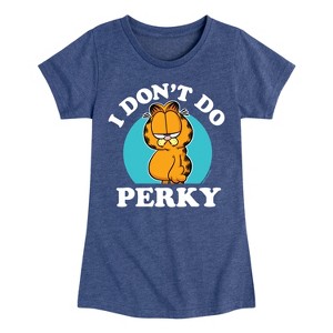 Girls' - Garfield - I Don't Do Perky Fitted Short Sleeve Graphic T-Shirt - 1 of 4