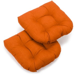 Blazing Needles, 19-inch U-Shaped Outdoor Spun Polyester Tufted Dining Chair Cushion (Set of 2) - 1 of 1