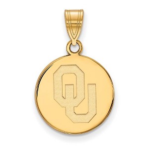 Black Bow Jewelry 10k Yellow Gold Oklahoma Sooners NCAA Medium Pendant - 1 of 3