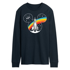 Men's - Disney - Mickey Mouse Retro Space Logo Long Sleeve Graphic T-Shirt - 1 of 4