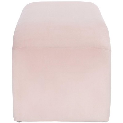 Tenko Light Pink Velvet Modern Accent Bench