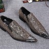 Santimon Mens Loafers Pointed Toe Sparkling Leather Fashion Casual Metal Tip Western Dress Shoes Bronze - 3 of 4