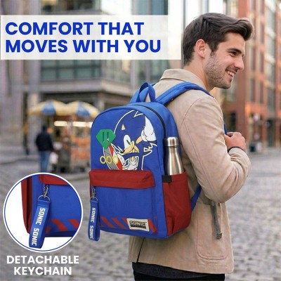 Sonic the Hedgehog Sonic Character Art 16.5" Adult Blue Backpack — фото 4
