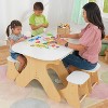 KidKraft Arches Expandable Kids' Table with Bench Set: Rectangle Table, Natural Wood and White - 4 of 4