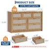 7 Drawer Dresser for Bedroom, Rattan Chest of Drawers with Handles, 52"W Closet Dresser Organizer, Entryway Console Table for Bedroom - 2 of 4