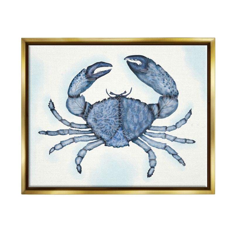 Stupell Industries Blue Crab Claws Sea Life Botanical Pattern Floater Canvas Wall Art, 1 of 6