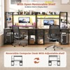 Aheaplus 47-55 inch Computer Desk with with 3 Drawers and Storage Shelves - 3 of 4