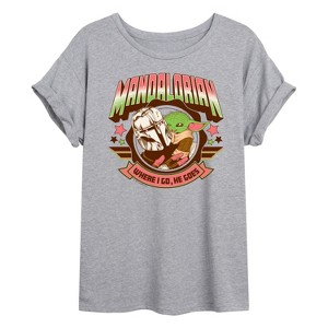 Women's - Star Wars - The Mandalorian Mando Collegiate Oversized Graphic T-Shirt - 1 of 4
