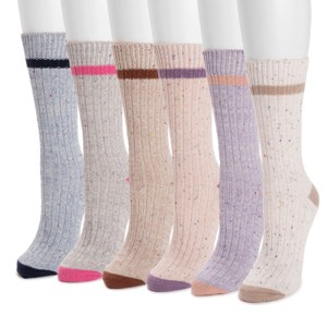 MUK LUKS Women's Microfiber Boot Socks (6 Pack) - 1 of 3
